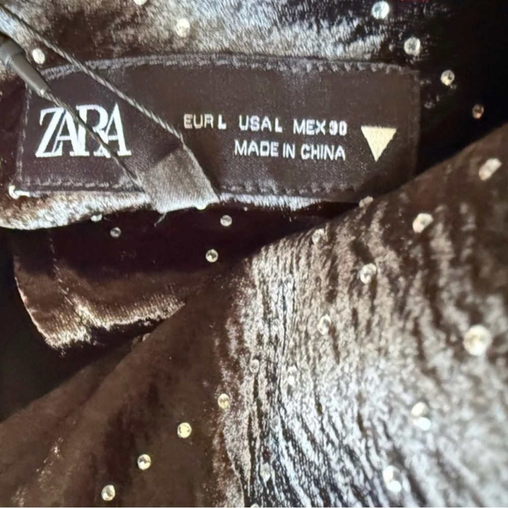NWT Zara Rhinestone Low Back Satin Dress - Picture 3 of 5